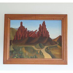 Vintage Americana Landscape Arizona Original Painting - 28*21 inches